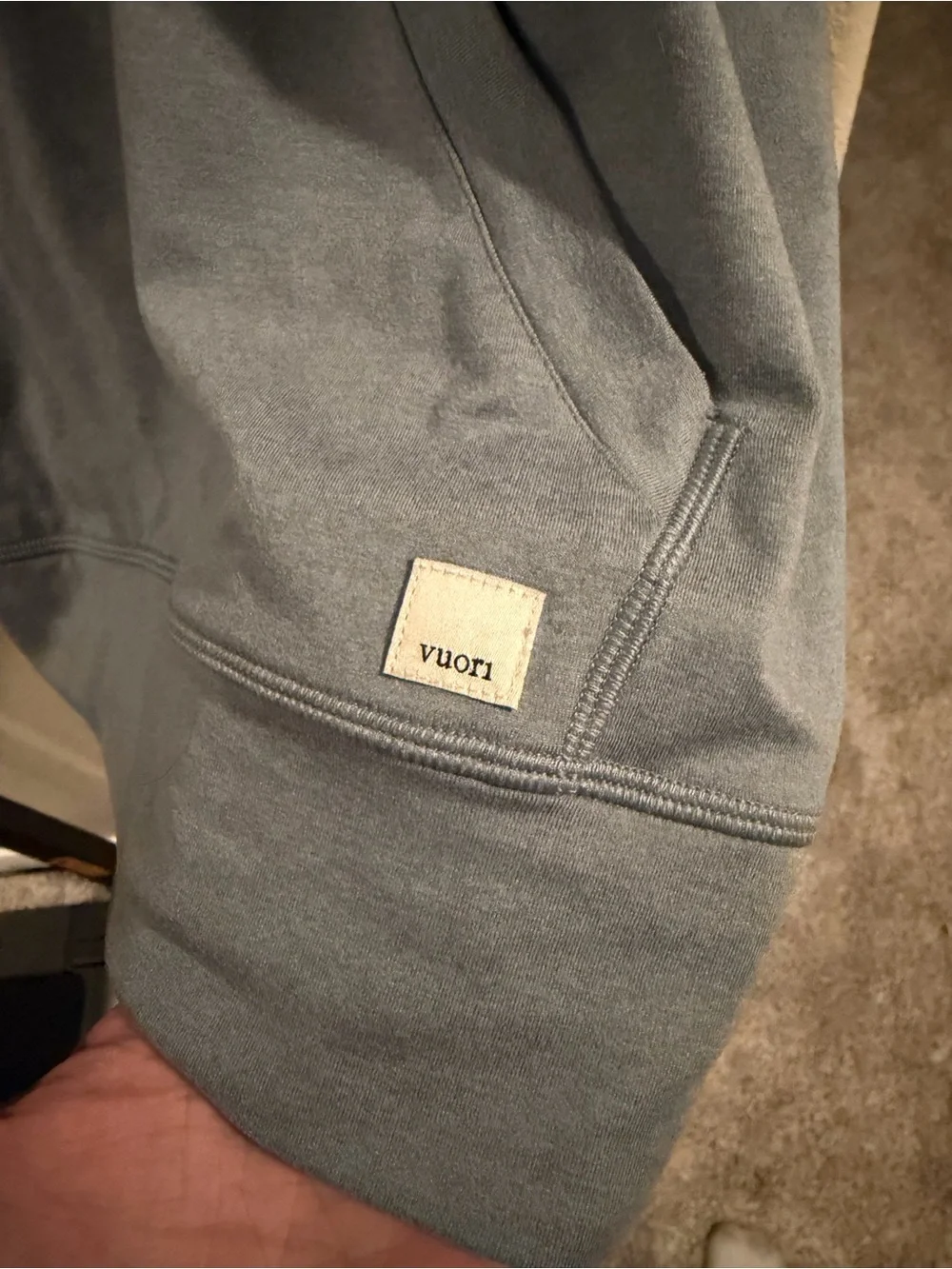 Vuori Men's Light Blue Half-Zip Hoodie Sweater